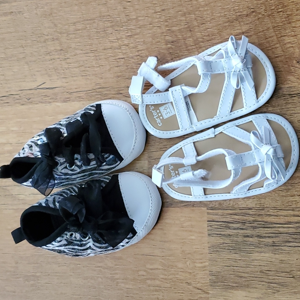 Vitamin Baby Hightops and Carters sandals-2 pair‎ infant shoes 3M